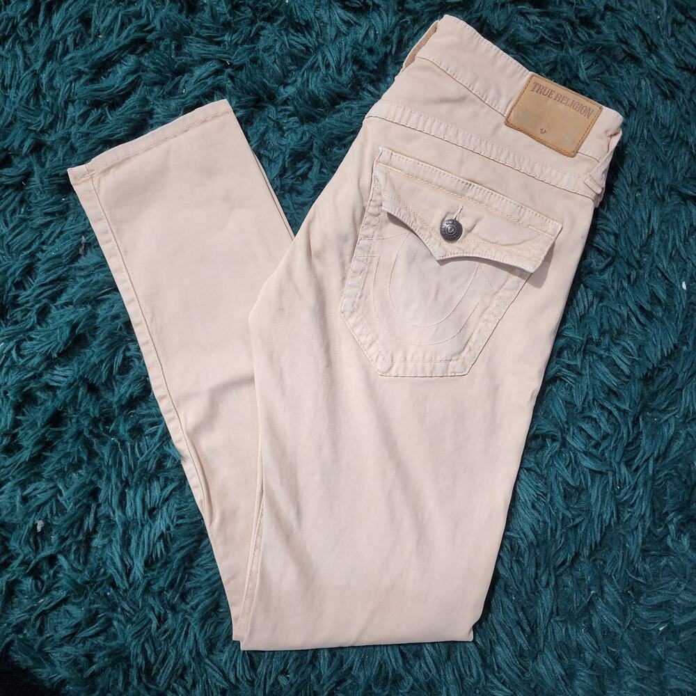 True Religion Rocco Skinny Jeans - Beige Khaki - Size 30